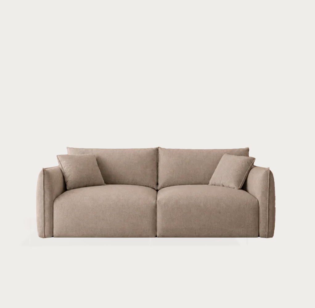 sofa recto 2 plazas Loe poliester tono gris piedra 216*108cm