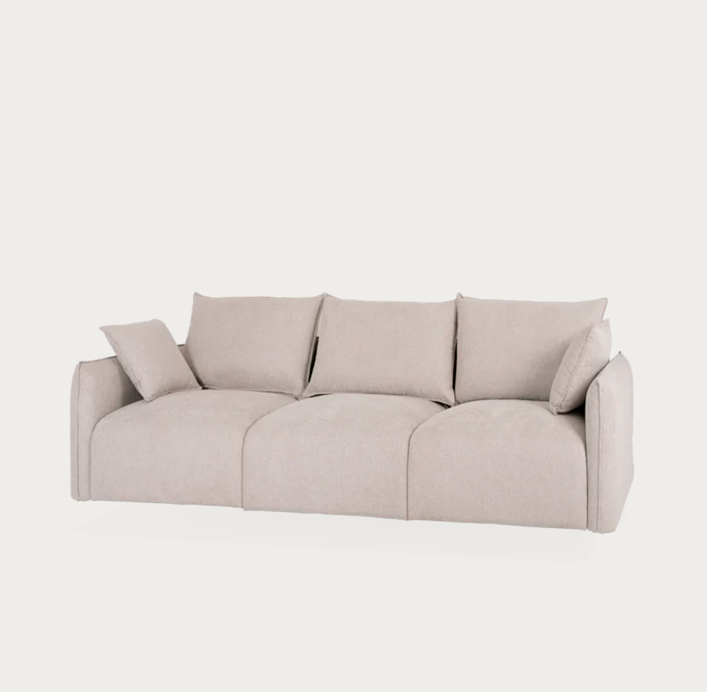 Sofa recto 3 plz. tono gris piedra 307*108cm
