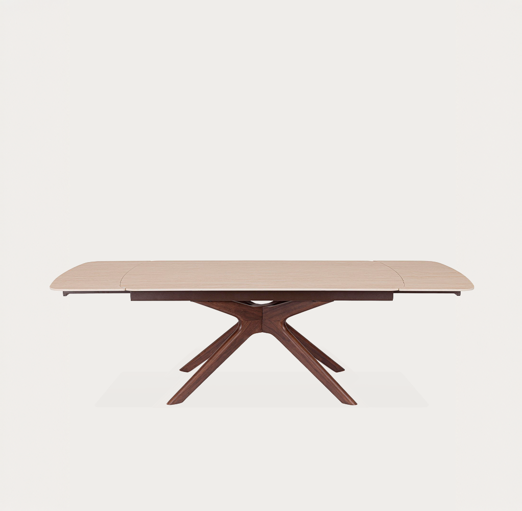 Mesa extensible Maritta 170-250*91cm nogal y travertino