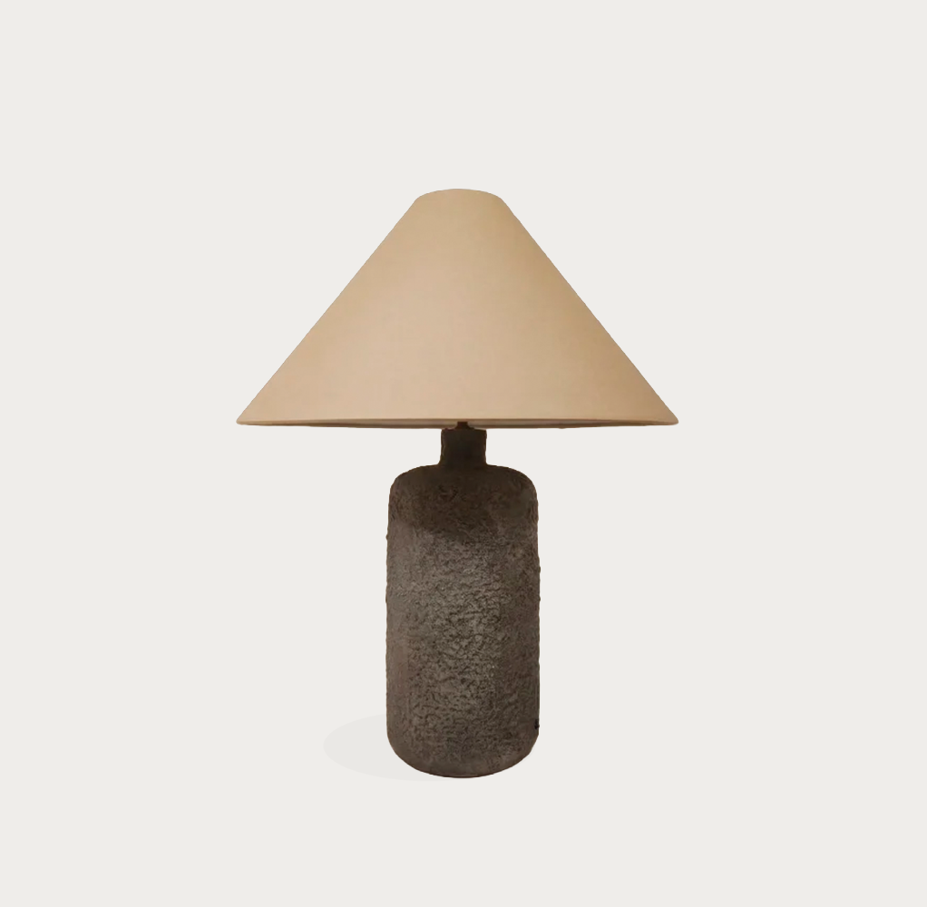 Lampara sobremesa color natural y negro 65cm