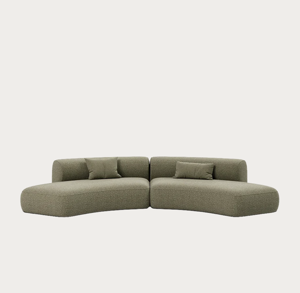 SOFÁ CURVO 340*160*70CM Verde