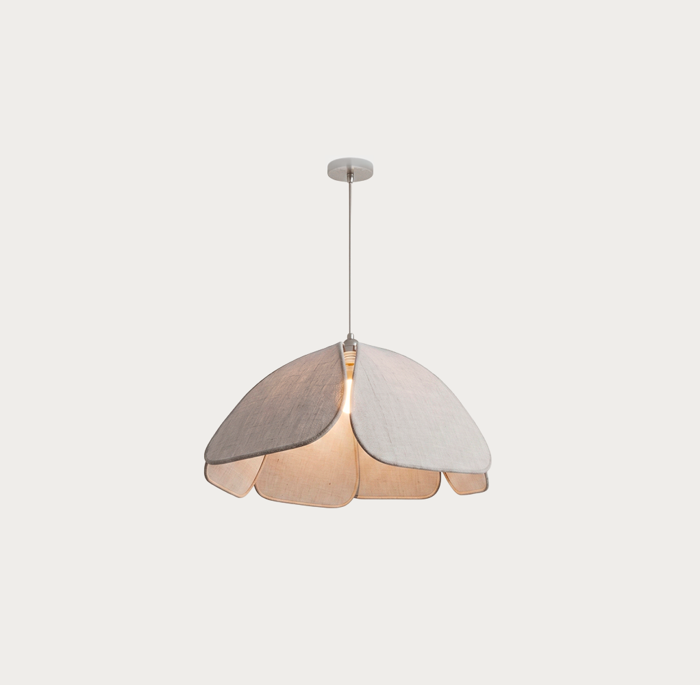 Lampara techo lino blanco 45cm
