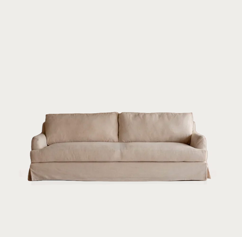 Sofa desenfundable recto color beige 190cm