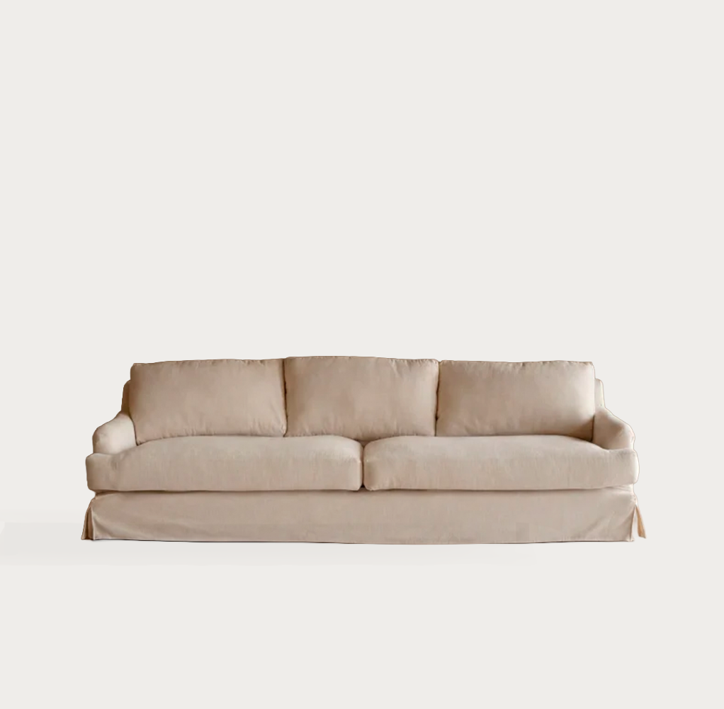 Sofa desenfundable recto color beige 280cm 3/4plz.