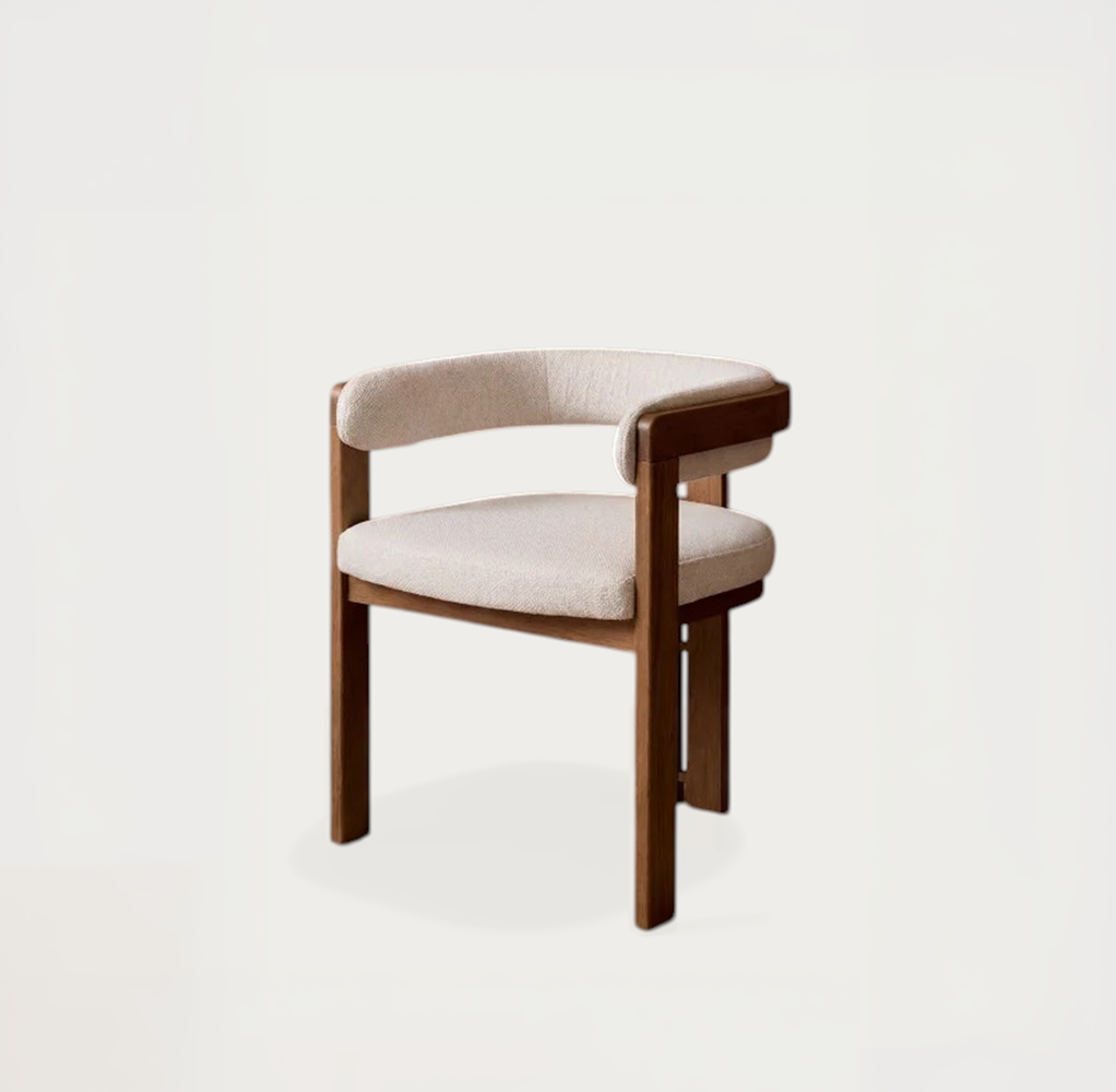 Silla Loe tapizado blanco y estructura madera de haya 70*42cm