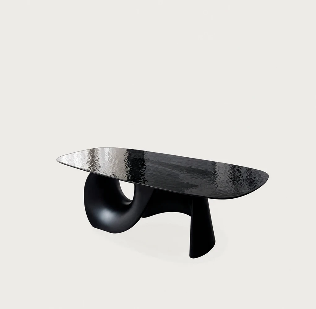 Mesa comedor Nebula 240*110*76cm cristal templado y pata de fibra de vidrio