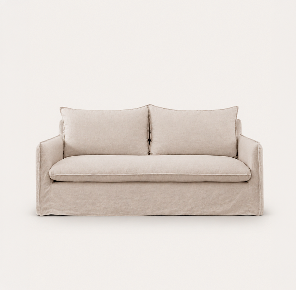 Sofa cama de algodon y lino tono blanco 185*95cm