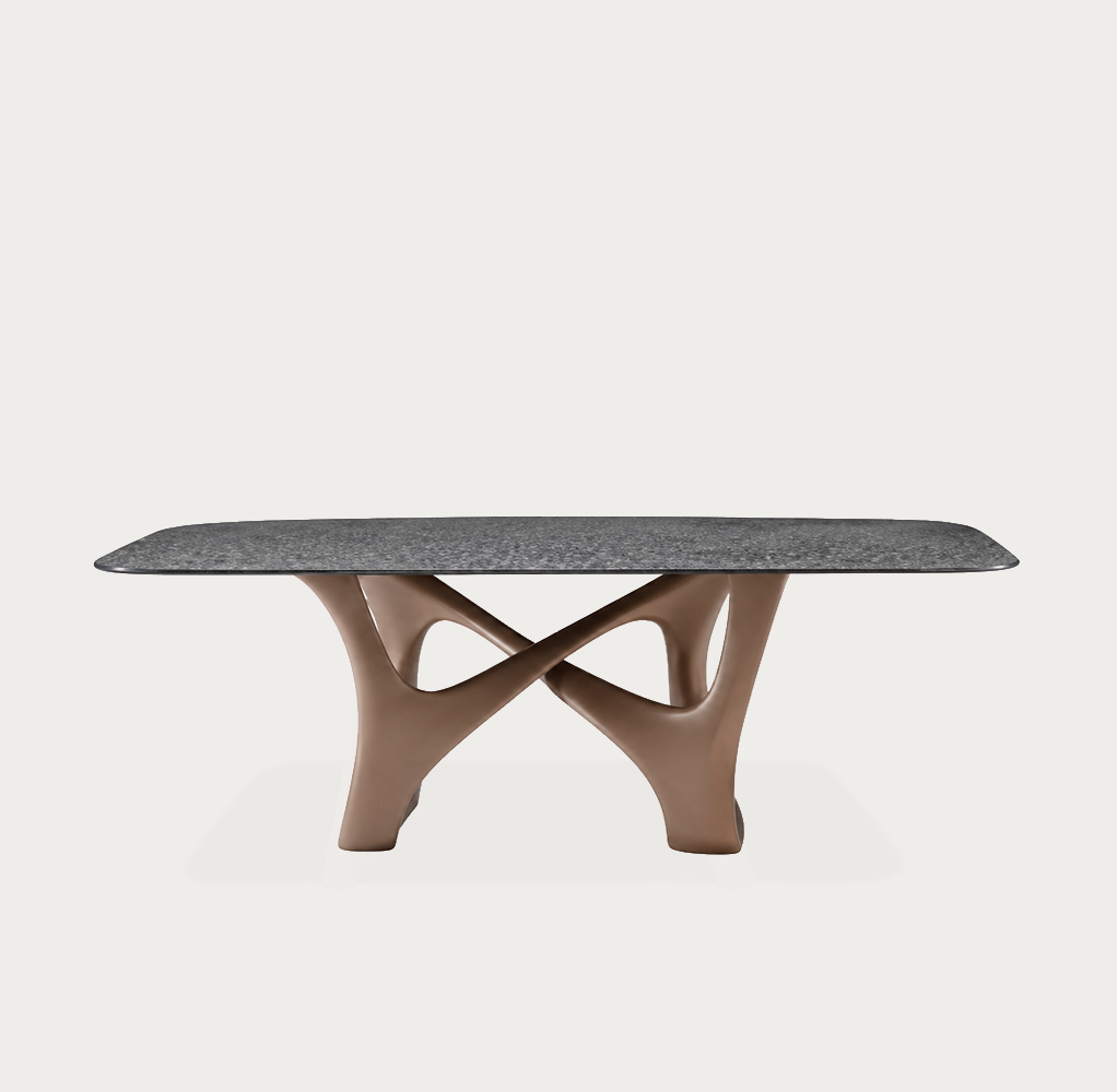 Mesa comedor Twins sobre de vidrio ahumado 220*105*75cm